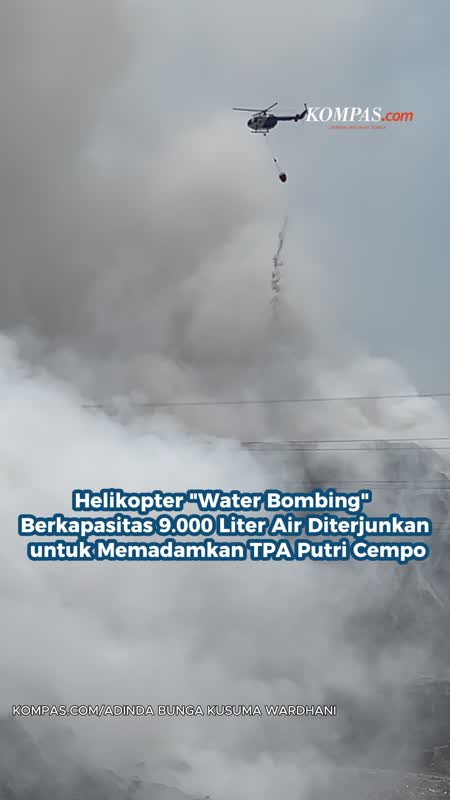 Kebakaran TPA Putri Cempo, Helikopter "Water Bombing" Berkapasitas 9.000 Liter Air Mulai Diterjunkan