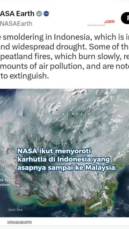 NASA Rekam Kabut Asap Karhutla Kalimantan Hingga Malaysia