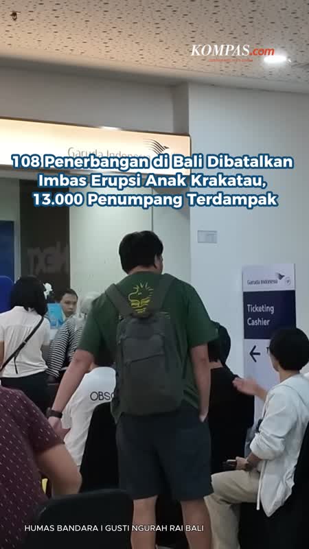 108 Penerbangan di Bali Dibatalkan Imbas Erupsi Anak Krakatau, 13.000 Penumpang Terdampak