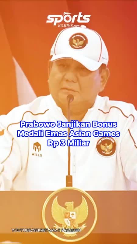 Prabowo Janjikan Bonus Medali Emas Asian Games Rp 3 Miliar
