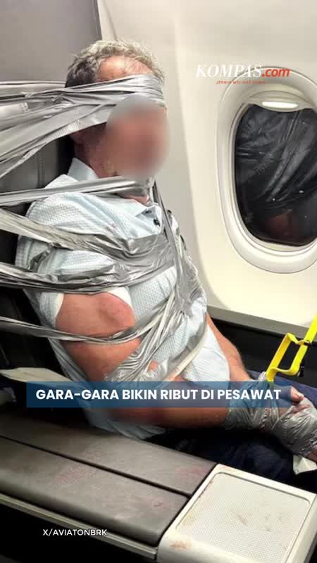 Penumpang Dilakban di Kursi gara-gara Bikin Ribut di Pesawat