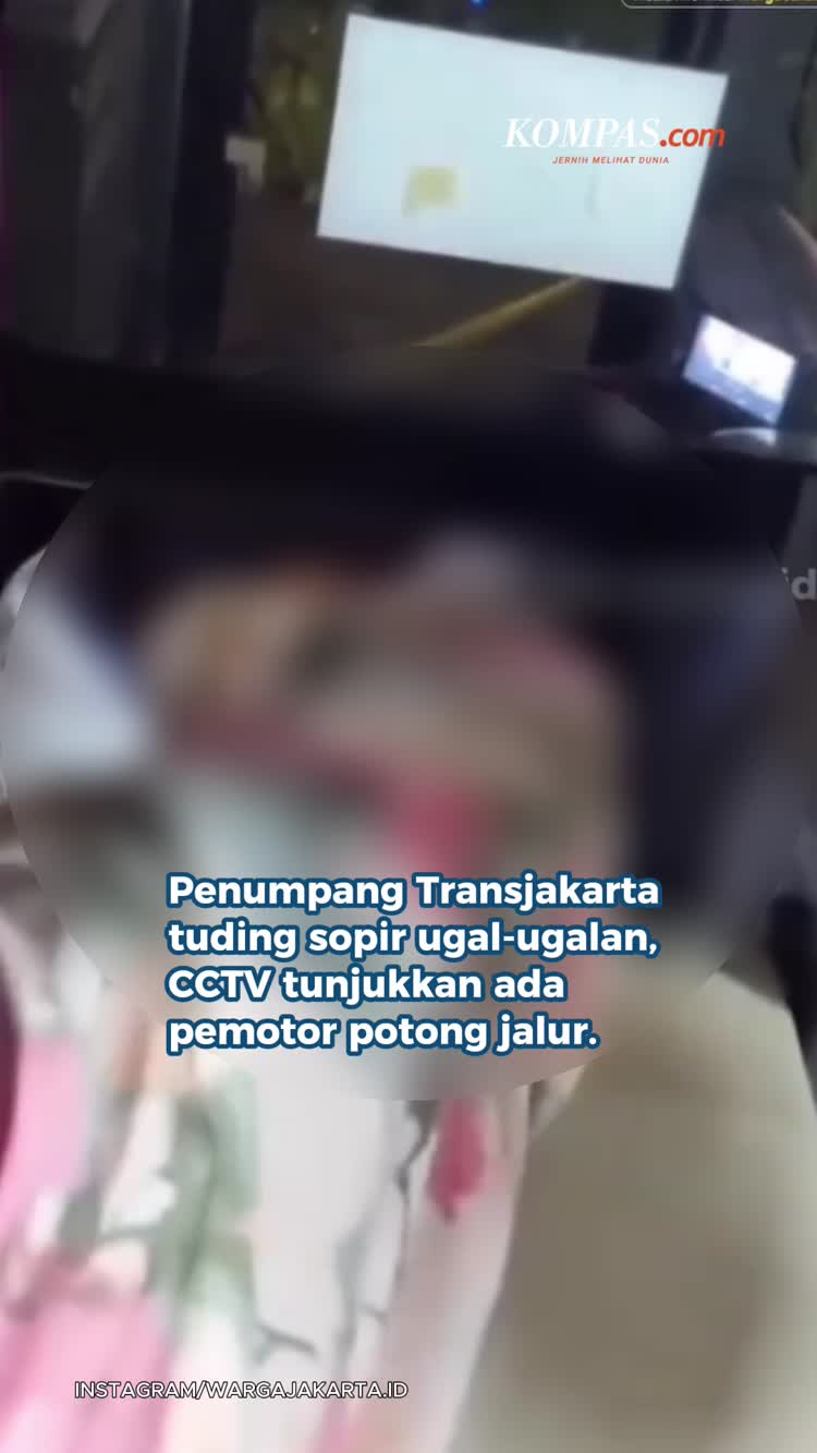 Viral Penumpang Tuding Sopir TJ Ugal-ugalan, CCTV Ungkap Ada Motor Potong Jalur