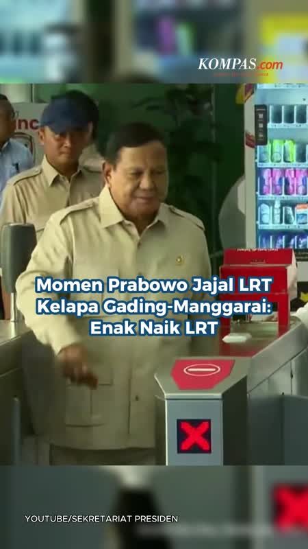 Momen Prabowo Jajal LRT Kelapa Gading-Manggarai: Enak Naik LRT