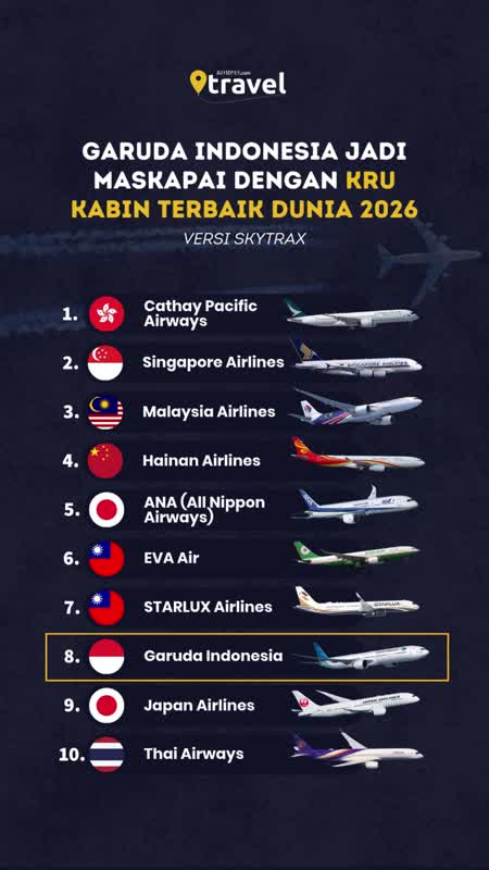 Garuda Indonesia Jadi Maskapai dengan Kru Kabin Terbaik Dunia 2026