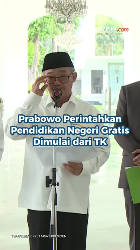 Prabowo Perintahkan Pendidikan Negeri Gratis Dimulai dari TK