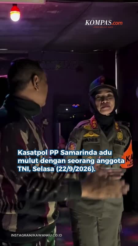 Kasatpol PP Samarinda Cekcok Dengan Anggota TNI Saat Penertiban Warung Remang-remang