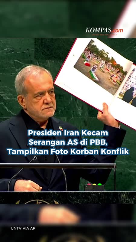 Presiden Iran Kecam Serangan AS Di PBB, Tampilkan Foto Korban Konflik