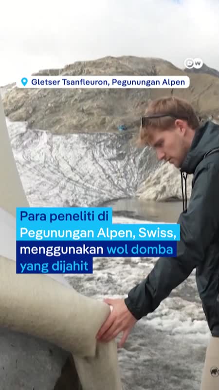 Gletser di Pegunungan Alpen ini diselimuti wol domba