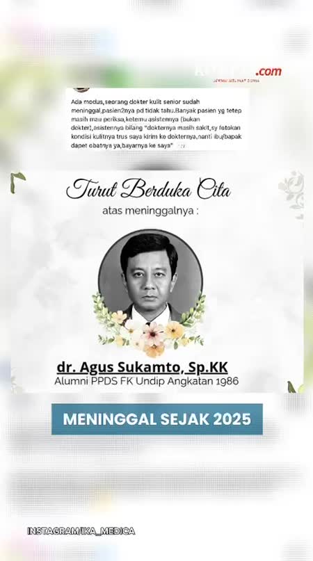 Viral Dokter Spesialis Kulit Meninggal Sejak 2025 Tapi Masih Menerima Pasien