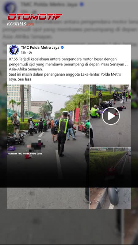 Moge Dikendarai Remaja 15 Tahun Tabrak Ojol di Asia Afrika Jakpus, 3 Orang Luka