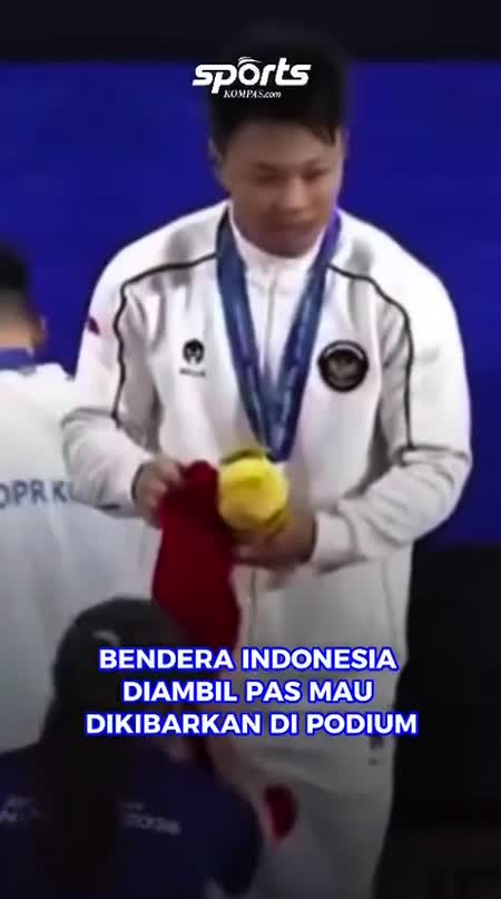 Kenapa Bendera Indonesia Diambil Saat Rahmat Erwin Naik Podium?
