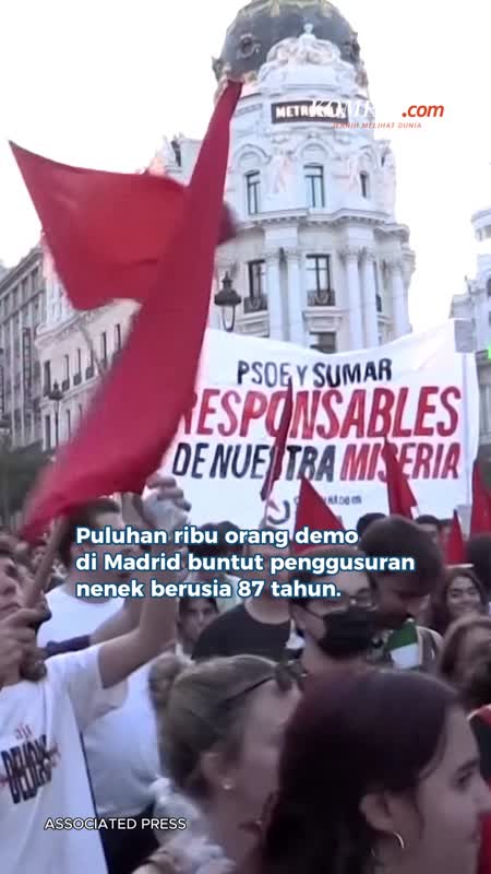 Demo Pecah Di Madrid Setelah Nenek 87 Tahun Digusur