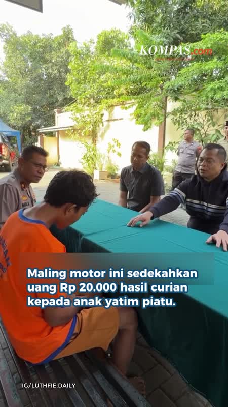 Maling Motor "Robin Hood", Sedekahkan Rp 20.000 Hasil Curian ke Anak Yatim