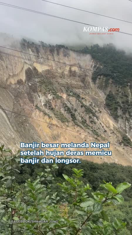 Banjir dan Longsor Landa Nepal, Lereng Gunung Runtuh ke Sungai
