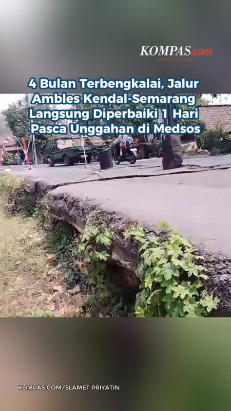 4 Bulan Terbengkalai, Jalur Ambles Kendal-Semarang Langsung Diperbaiki