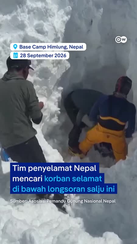 Tim Penyelamat Nepal Cari 12 Orang Hilang Usai Longsor Salju