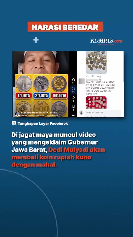 Benarkah Dedi Mulyadi Beli Koin Rupiah Kuno Dengan Harga Ratusan Juta Rupiah?