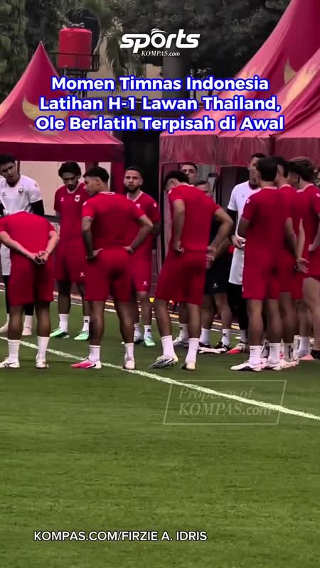 Momen Timnas Indonesia Latihan H-1 Lawan Thailand, Ole Berlatih Terpisah di Awal