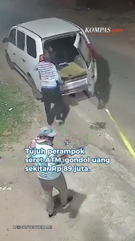 7 Perampok Seret ATM Sejauh 500 Meter, Bawa Kabur Uang Rp 89 Juta