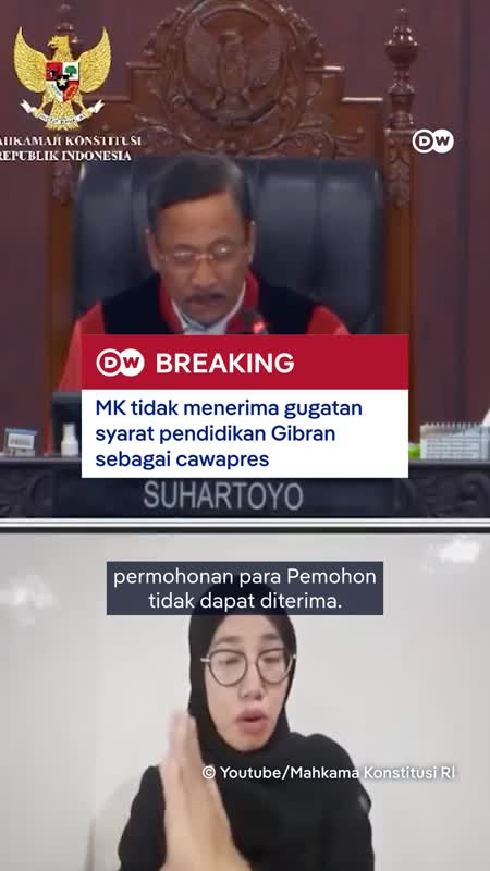 MK Tidak Menerima Gugatan Syarat Pendidikan Gibran