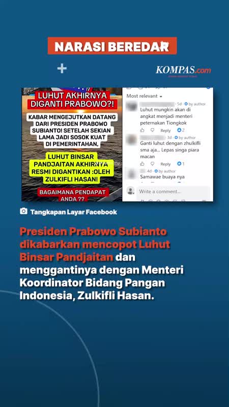 Benarkah Luhut Dicopot Dan Digantikan Zulkifli Hasan Pada Oktober 2026?
