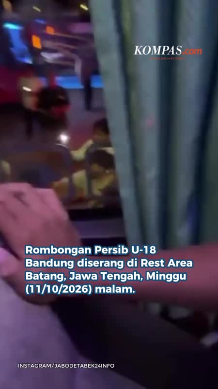 Rombongan Persib U-18 Diserang Di Rest Area Batang, Bus Rusak Dan Koper Dijarah