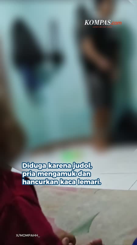 Diduga Terjerat Judol, Ayah Ngamuk Dan Pecahkan Kaca Di Depan Anak