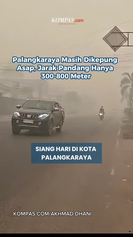 Palangkaraya Masih Dikepung Asap, Jarak Pandang Hanya 300-800 Meter