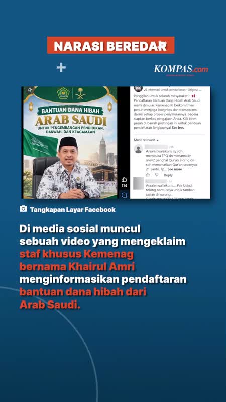 Video Manipulasi Staf Kemenag Informasikan Bantuan Dana Hibah Arab Saudi
