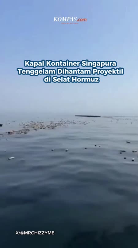 Kapal Kontainer Singapura Tenggelam Dihantam Proyektil Di Selat Hormuz