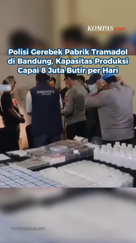 Polisi Gerebek Pabrik Tramadol Di Bandung, Kapasitas Produksi Capai 8 Juta Butir Per Hari