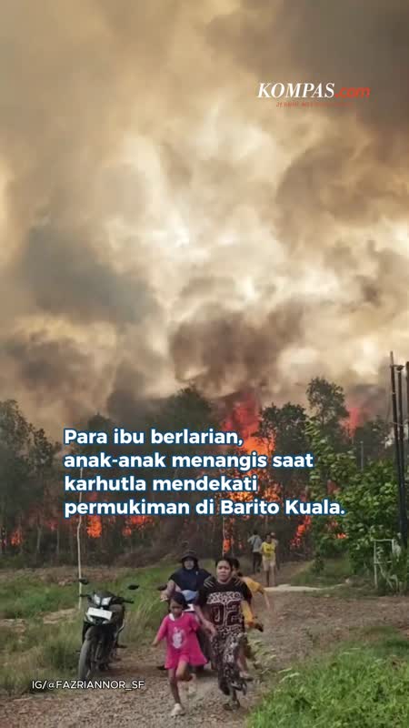 Para Ibu Berlarian, Anak-anak Menangis, Saat Api Karhutla Dekati Permukiman Barito Kuala