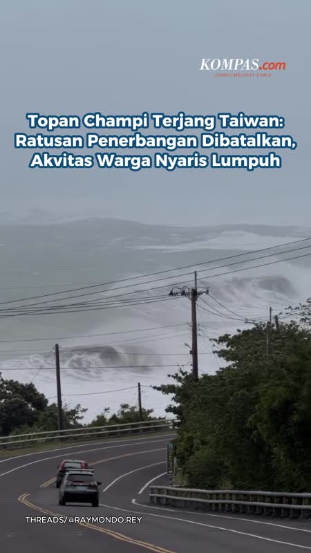 Topan Champi Terjang Taiwan: Ratusan Penerbangan Dibatalkan, Akvitas Warga Nyaris Lumpuh