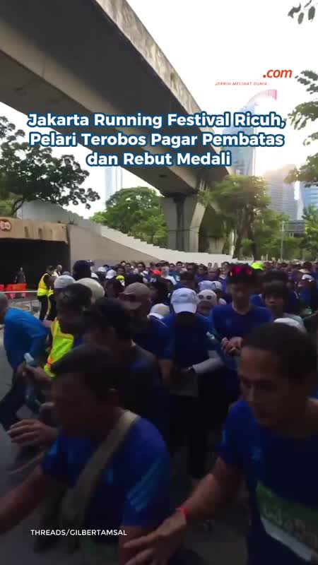 Jakarta Running Festival Ricuh, Pelari Terobos Pagar Pembatas dan Rebut Medali