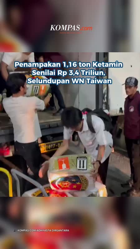Penampakan 1,16 ton Ketamin Senilai Rp 3,4 Triliun, Selundupan WN Taiwan