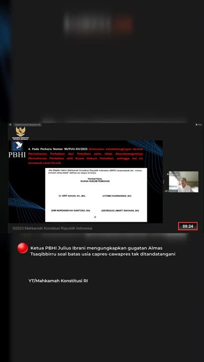 Dokumen Gugatan Almas Tsaqibbirru soal Batas Usia Capres-Cawapres Tak Ditandatangani