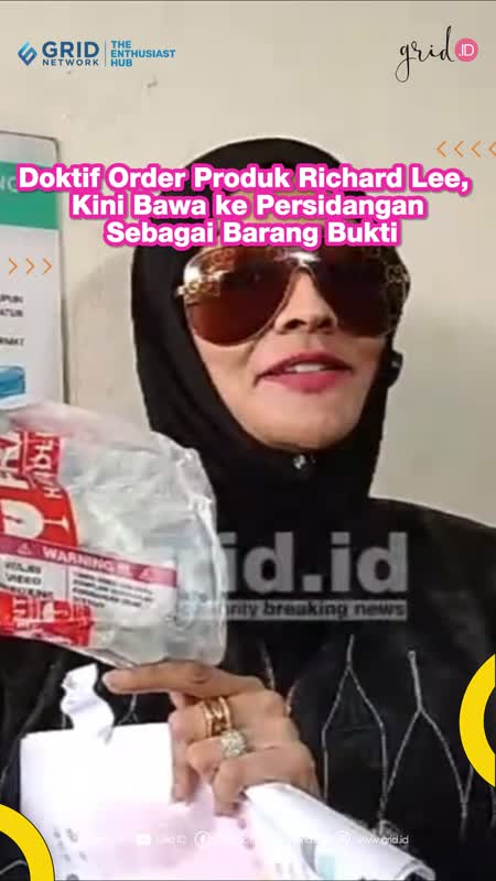 Doktif Order Produk Richard Lee, Kini Bawa ke Persidangan Sebagai Barang Bukti