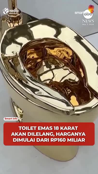 Toilet dari Emas 100 Kg! Karya Seni Sindiran “Kemewahan” Bernilai Rp160 Miliar! #Shorts