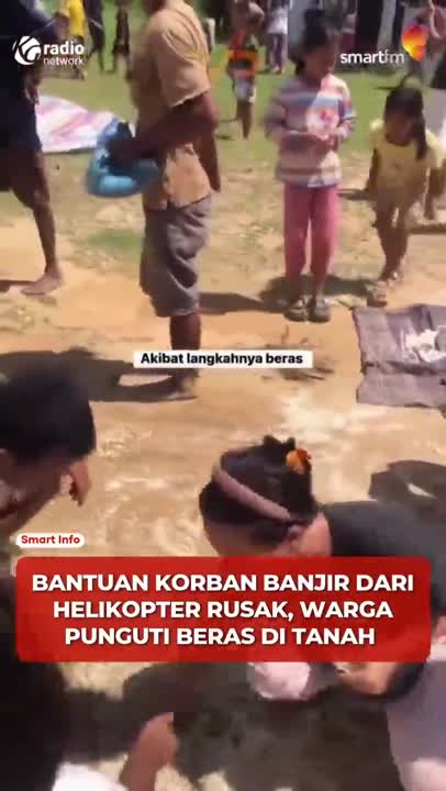 Viral! Video Warga Tapanuli Beramai-Ramai Memungut Beras yang Bercampur Tanah