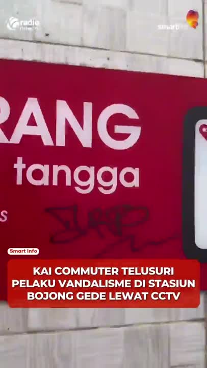 Vandalisme di Stasiun Bojong Gede, KCI  Telusuri Identitas Pelaku Lewat Rekaman CCTV #Shorts
