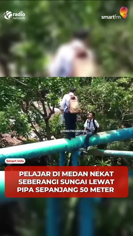 Miris! Pelajar Pertaruhkan Nyawa Jalan di Atas Pipa Sungai Deli #Shorts