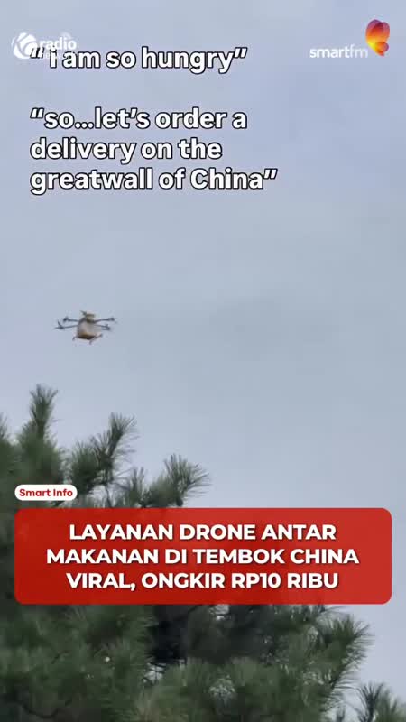 Drone Delivery di Tembok China, Kirim Makanan Cuma 5 Menit #Shorts