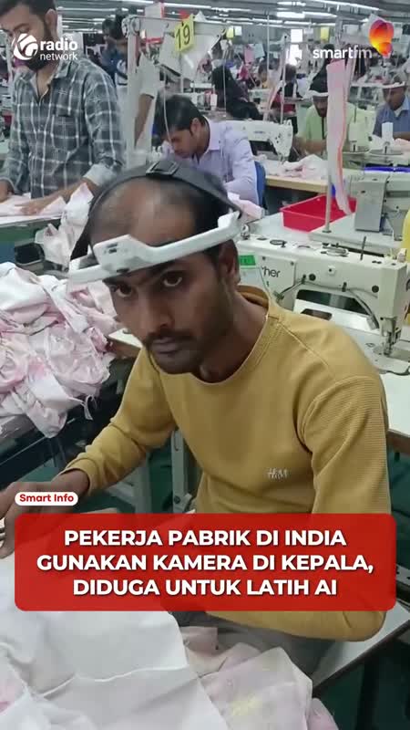 Viral! Pekerja Pabrik di India Pakai Kamera Kepala, Diduga untuk AI #Shorts