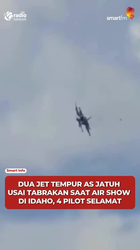 Detik-Detik Dua Jet Tempur Tabrakan Saat Air Show di AS, Empat Pilot Selamat #Shorts