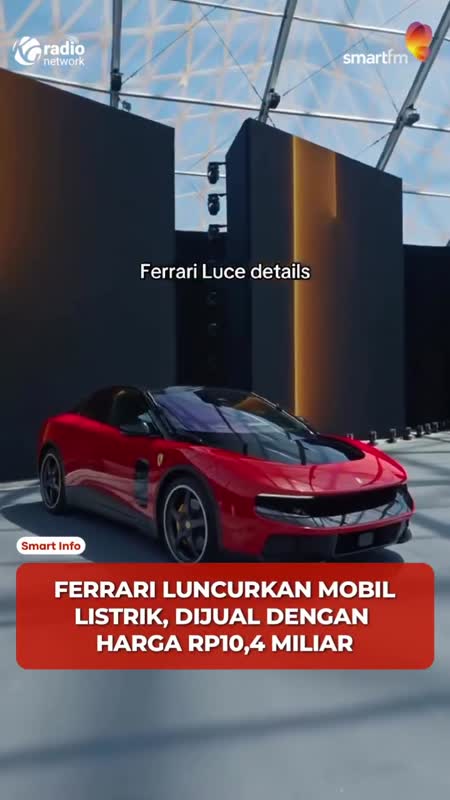 Ferrari Resmi Luncurkan Mobil Listrik, Tembus 0-100 Km/Jam dalam 2,5 Detik dengan 1.050 Tenaga Kuda