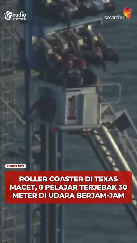 8 Pelajar Terjebak di Roller Coaster Setinggi 30 Meter Selama Berjam-Jam di Texas #Shorts