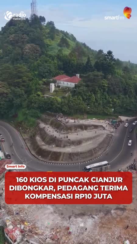 160 Kios di Puncak Cianjur Dibongkar Pakai Alat Berat, Diberikan Kompensasi Rp10 Juta #Shorts