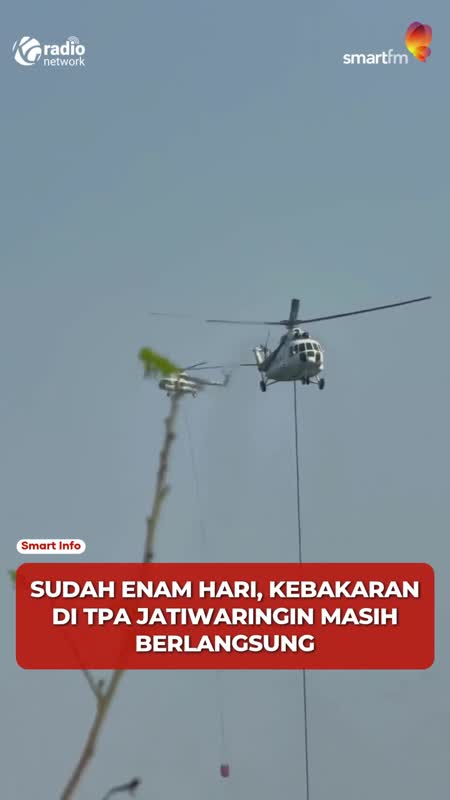 TPA Jatiwaringin Masih Terbakar, Water Bombing Terus Dilakukan #Shorts