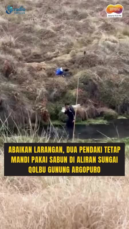 Pendaki Mandi Pakai Sabun di Sungai Qolbu, Habitat Satwa Ikut Terancam #Shorts