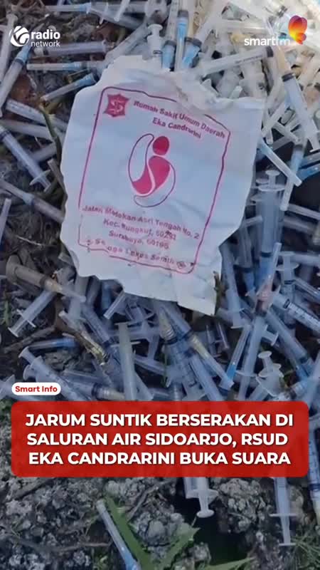 Jarum Suntik Berserakan di Exit Tol Tambak Sumur, Pemkot Surabaya Bantah Milik RSUD #Shorts